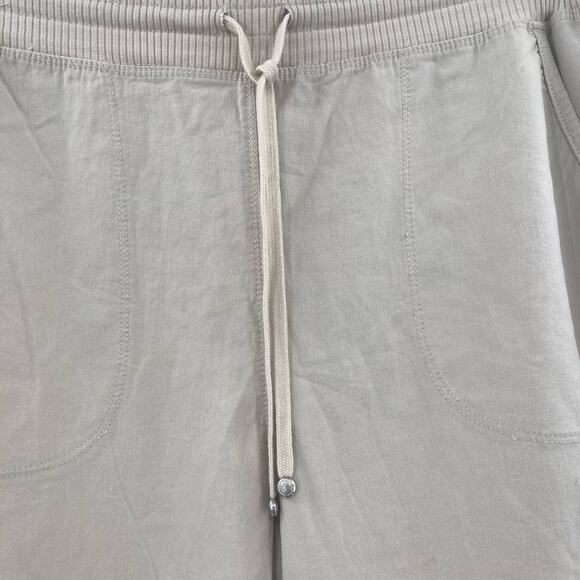 Max Studio Cream Off White Drawstring Jogger Pants Athleisure Size Large Casual - Picture 3 of 12